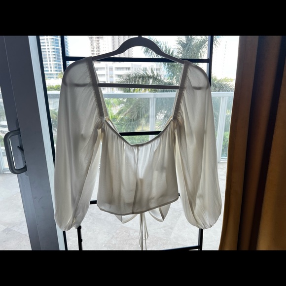 NWT Reformation Desmond Top in Ivory Size 10 - Picture 13 of 16